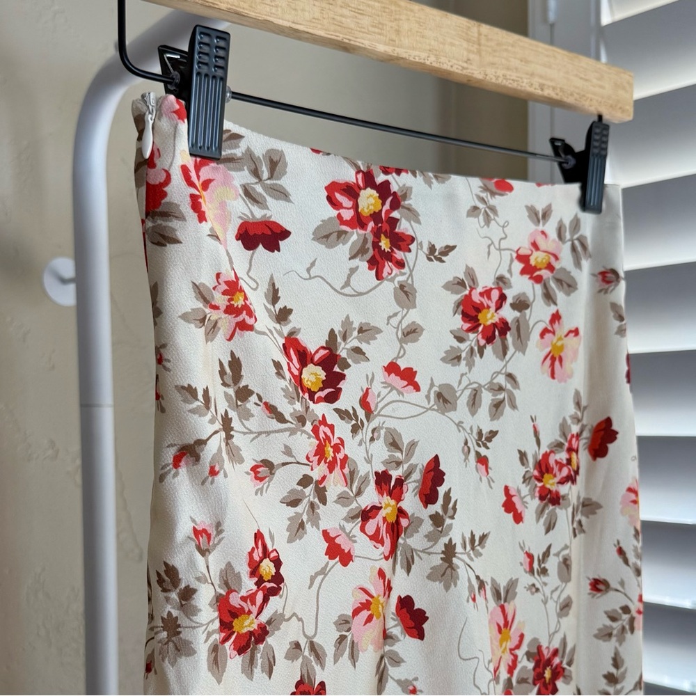 Lost + Wander Floral Midi Skirt - Cream and Red - Picture 5 of 8
